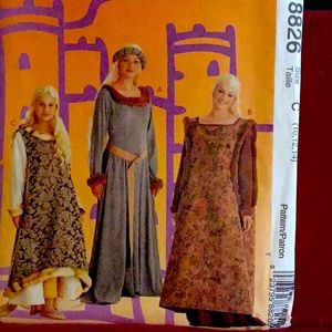 Renaissance Dress Pattern size 10, 12, 14
